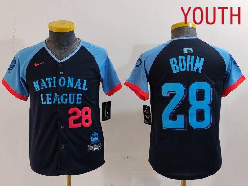 Youth Philadelphia Phillies #28 Bohm Blue All star 2024 Nike MLB Jersey style 3->youth mlb jersey->Youth Jersey